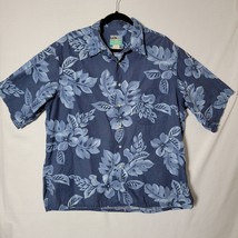 Reyn Spooner Mens Shirt Button Down Sz X Large Hawaiian Floral Blue On Blue - £18.75 GBP