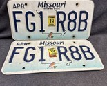 Missouri License Plate 2019 Show Me State - Apr FG1 R8B - Matched Pair B... - $11.88
