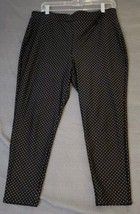 Chicos Pants Women 2 Large 12 Black Polka Dot Pull On Stretch Crop Career Capri - £15.89 GBP