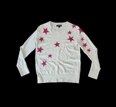 Banan Republic Wool Blend Knit Gray Star Pullover Sweater Small - £22.54 GBP