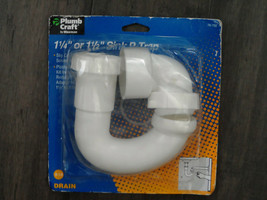 Waxman White Plastic 1-1/2&quot; 1-1/4&quot; Sink Drain Repair P-Trap 7670200N Plu... - £7.98 GBP