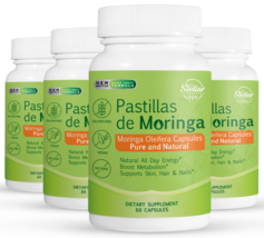 4 Pack Pastillas de Moringa, supports skin, hair and nails-60 Capsules x4 - $126.71