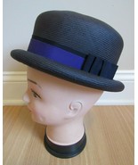 AUTHENTIC VINTAGE Designer BODE Mod Hat 1960&#39;s purple black FANTASTIC CO... - $33.99