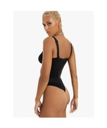 Danielle Bernstein Womens 8 Black Satin V Neck Sleeveless Bodysuit NWT CV52 - €29,77 EUR