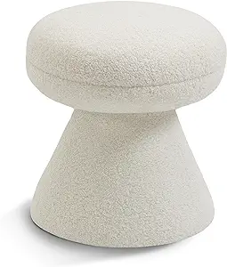 195Cream Drum Collection Modern | Contemporary Ottoman/Stool With Soft C... - $223.99