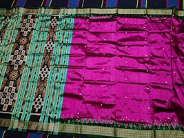 100% Pure Silk Handloom Saree khandua sambalpuri handloom wedding silk s... - £362.61 GBP