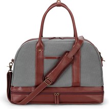Weekend Bag Mens Travel Bag with Wet Compartment Large Capacity Carry On  (Grey) - £26.99 GBP