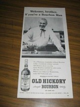 1957 Print Ad Old Hickory Bourbon Whiskey Happy Western Bartender - $9.04