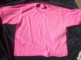 80&#39;s vintage t-shirt by Jerzeeys crop bottom size medium pink - £29.81 GBP