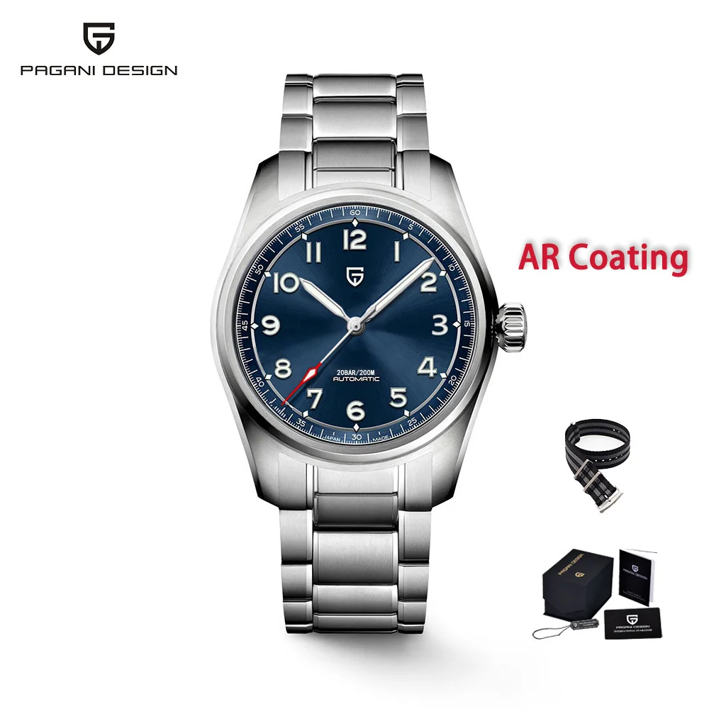 NH35 Automatic PD1717 V2 Men Mechanical Watch AR Sapphire Glass Pilot 38... - $232.07