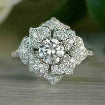 3 Ct Round Cut Genuine Moissanite Engagement Ring 14K White Gold Plated - $160.37