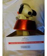 SNOOPY in dog dish CHRISTMAS TREE TOPPER Hallmark - $27.00