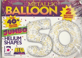Betallic Metallic Numbers &quot;50&quot; 40inch Megaloons Foil Balloon ~  ranjacuj - $11.87