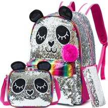 S for kids backpacks for school teenagers girls backpack women panda cartoon sequin bag thumb200