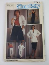 1984 Simplicity #6777 Size 18+20 Pattern Vintage - Cut But Complete - $4.95