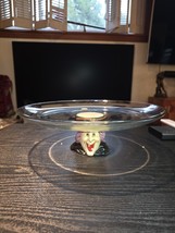 Vintage Halloween Cermaic Witch Footed Cake Cupcake Stand Glass 12.75&quot; A... - $26.65 CAD