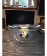 Vintage Halloween Cermaic Witch Footed Cake Cupcake Stand Glass 12.75&quot; A... - $26.65 CAD