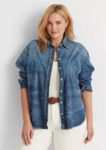 New Lauren Ralph Lauren Blue Denim Shirt Size 1 X Women $135 - £65.32 GBP