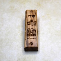 Handmade Wooden Mezuzah, Olive Wood Mezuzah Case Tower of David Judaica from Isr - £35.31 GBP