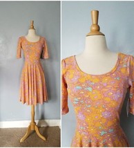 Lularoe Floral Nicole floral Fit &amp; Flare Dress XS - £15.79 GBP