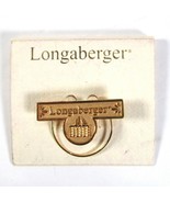 Longaberger Labeled Gold Basket Pin Brooch Clip Decor 1.5&quot; - $333.92 MXN