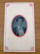 Antique 1800s Tintype Photograph Young Man Portrait Blush Cheeks Bow Tie Flowers - £47.95 GBP