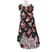 Torrid Womens Size 2 18/20 2X Midi Dress Asymmetric Hi Low Hem Smocked Floral  - £20.86 GBP