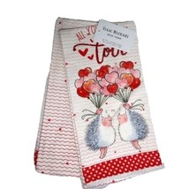 Isaac Mizrahi All You Need Is Love Kitchen Towels Sparkle Hedgehogs Balloons - £15.06 GBP