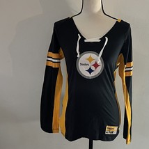 Pittsburgh Steelers NFL Women&#39;s Lace Up T-Shirt - £19.38 GBP