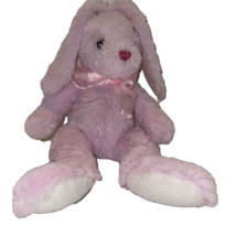 Hobby Lobby Plush Bunny Rabbit Pink Soft Toy Stuffed Animal Bow Lovey 14” - $11.85