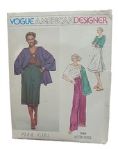 Vogue American Designer Anne Klein Sz 12 Misses&#39; Jacket Blouse Skirt Pan... - $16.14