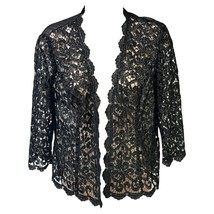 Alex Evenings Cardigan Top Black Metallic Open Front NEW Petite Size Small Lace - £19.50 GBP