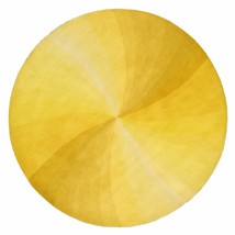 EORC LLC, T163YL4X4R Hand-Tufted Wool Swirl Rug, 4&#39; Round, Yellow Area Rug - £107.84 GBP