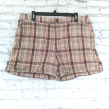 Sonoma Shorts Womens 16 Brown Plaid Cuffed Flat Front Casual Mid Rise St... - $19.98
