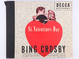 Bing Crosby – St. Valentine&#39;s Day - 1947 10&quot; 78rpm Shellac Record Book Set A-621 - £35.61 GBP