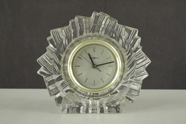 MODERN Howard Miller Germany Lead Crystal &amp; Brass Frame Shelf Clock 7.25... - $37.06