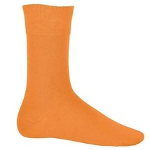 Women Girl Orange Crew Over Ankle Neon Footwear Stretchy Sports Comfort Socks - £5.04 GBP