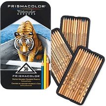Prismacolor 36 Watercolor Water-Soluble Colored Pencils in Tin Box - £31.23 GBP