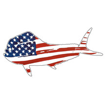 Mahi Mahi Dolphin USA Flag Vinyl Decal Sticker - Car Truck Cooler Boat - £5.55 GBP+