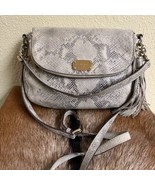 MICHAEL KORS Suede Snake Skin Python Embossed Saddle Bag Gold Hardware T... - $1,499.83 MXN