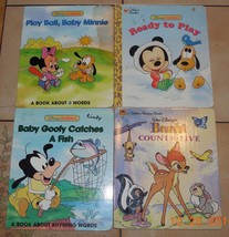 lot of 4 Disney Babies Mini Board Books Minnie Mickey Goofy Bambi - £11.40 GBP