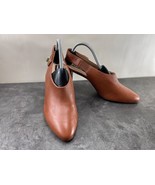 Karl Lagerfeld Heels Women 9.5 M Maddie Shoes Brown Leather Slingback Pumps - €23,63 EUR