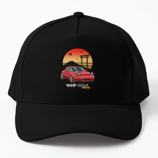 Nippon Jdm Red Mx5 Miata Baseball Cap Hat Czapka Black  - £11.03 GBP