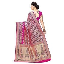 Women Trendy Banarasi Kanjivaram Navy Color Art Silk Saree Blouse Material Sari - £18.82 GBP