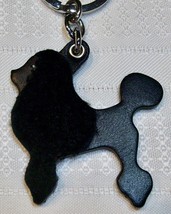 Coach 1693 Shearling &amp; Leather Poodle Dog Keychain Key Fob Black Italy Rare NWOT - £71.14 GBP