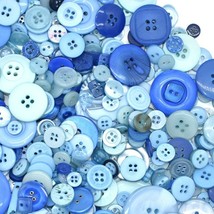 50 Resin Buttons Colorful Blues Jewelry Making Sewing Supplies Assorted ... - £4.66 GBP