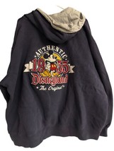 Disney Parks Women Sweatshirt XXXL Navy Hoodie Logo Mickey Mouse 55 - £19.34 GBP