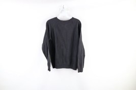Vtg 90s Streetwear Womens Medium Distressed Blank Crewneck Sweatshirt Black USA - £34.95 GBP