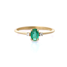 14K Yellow Gold Emerald Ring - £299.35 GBP