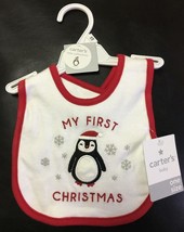 NEW Carter&#39;s MY FIRST CHRISTMAS Bib BABY BOY or GIRL PENGUIN - £7.64 GBP